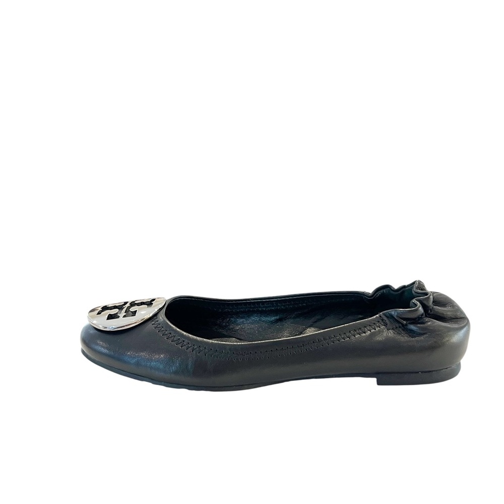 Tory Burch  Black Leather Minnie Ballet Flats